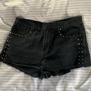 Black studded shorts